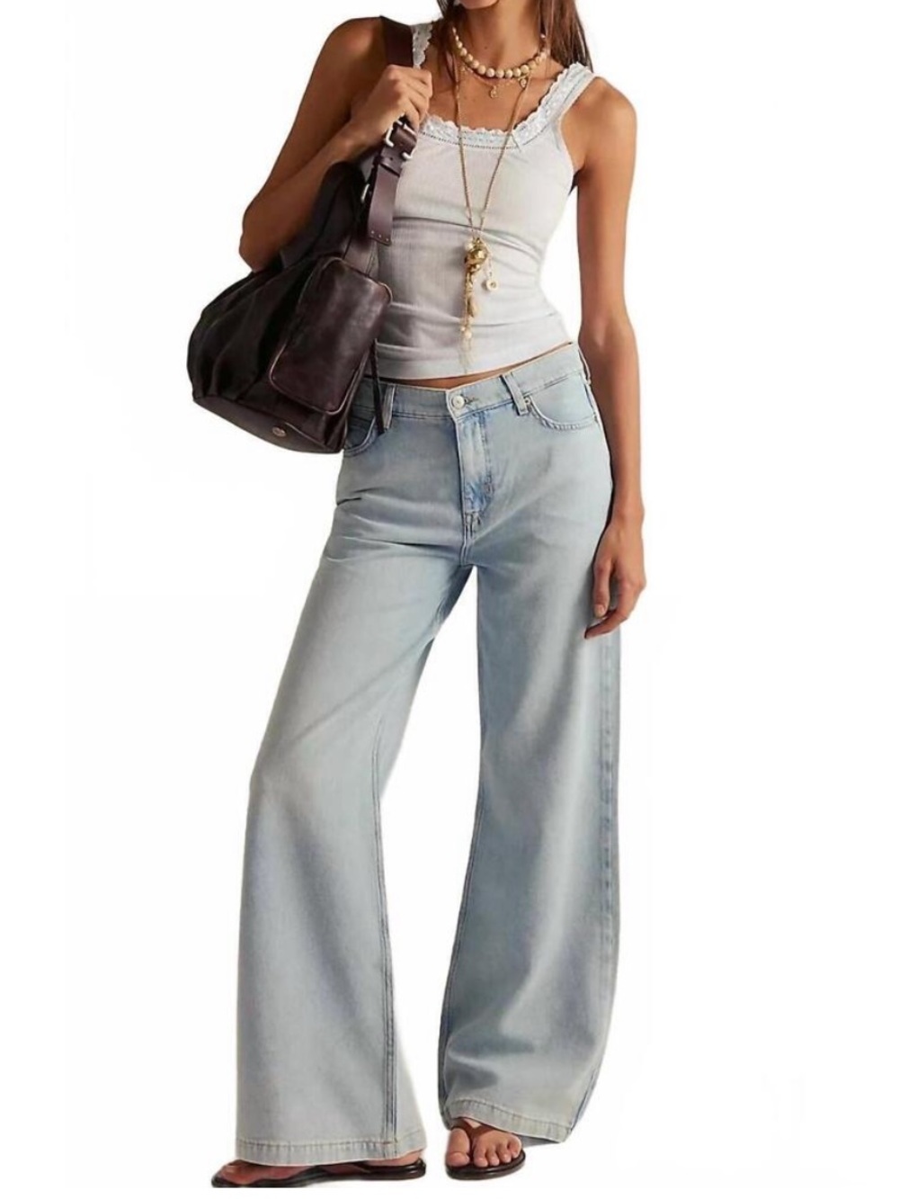 FREE PEOPLE wide-leg stride jean in roam free Size 29